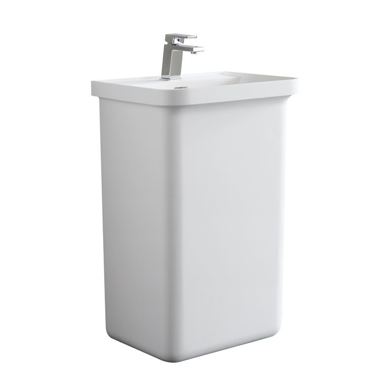 StoneArt Standwaschbecken Waschbecken freistehend LZ518 weiß 52x45cm glänzend
