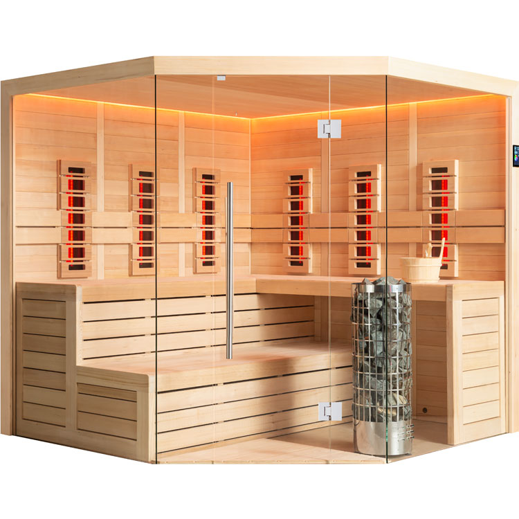 AWT Sauna E1611XL-IR Hemlock 250x250 9kW Cilindro