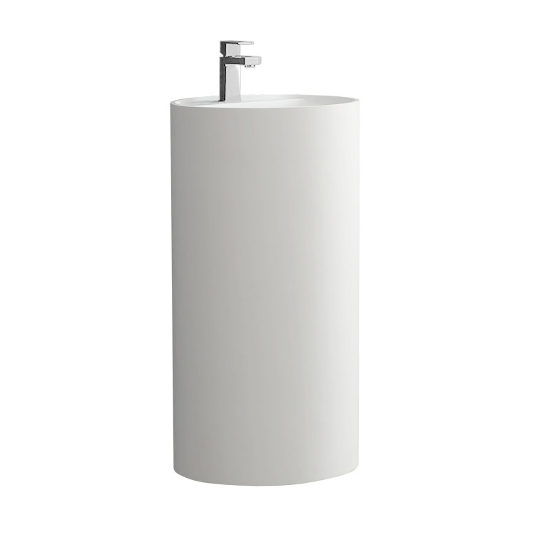 StoneArt Standwaschbecken Waschbecken freistehend LZ513 weiß 45x45cm glänzend