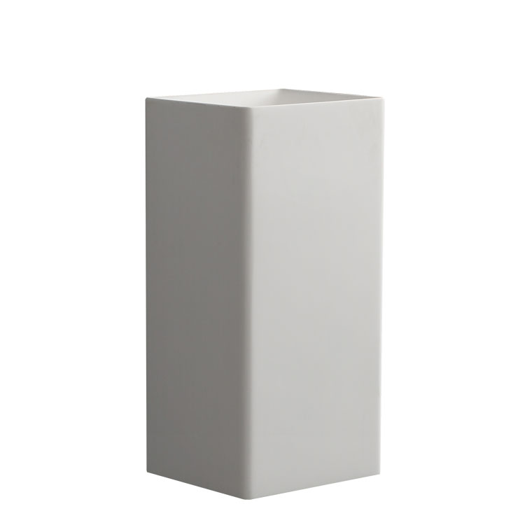 StoneArt Standwaschbecken Waschbecken freistehend LZ507 weiß 40x40cm glänzend