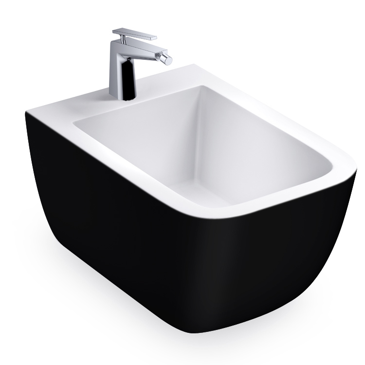 StoneArt WC Hänge-Bidet TFS-110P schwarz-weiß 52x37cm matt