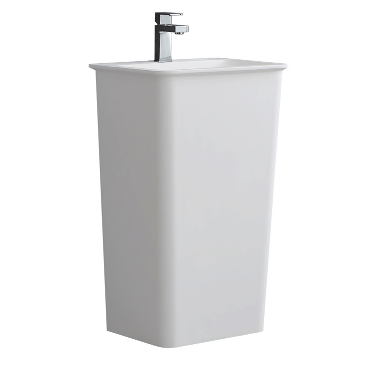 StoneArt Standwaschbecken Waschbecken freistehend LZ502 weiß 51x43cm glänzend